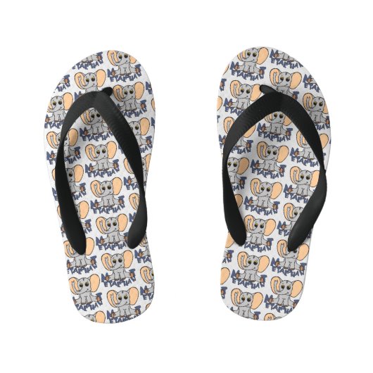 Metalphant Elephant Flip Flops - Multi-Image Kinderbadesandalen (Fußbett)