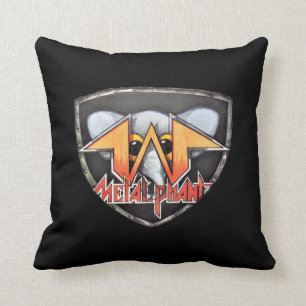 Metalphant Emblem-Wurfs-Kissen - Schwarzes Kissen