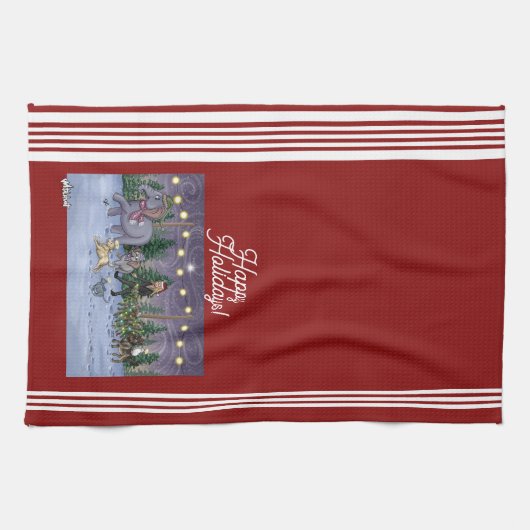 Metalphant Family Tree Kitchen Towel Geschirrtuch (Horizontal)