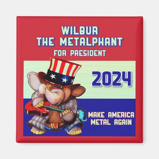 Metalphant für Präsident 2024 Magnet rot (Vorne)