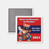 Metalphant für Präsident 2024 Magnet weiß (Vorderseite/Rückseite)