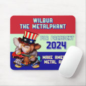 Metalphant für Präsident 2024 Mouse Pad weiß Mousepad (Mit Mouse)