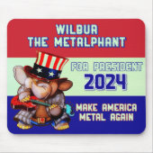 Metalphant für Präsident 2024 Mouse Pad weiß Mousepad (Vorne)