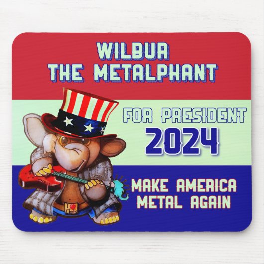 Metalphant für Präsident 2024 Mouse Pad weiß Mousepad (Vorne)