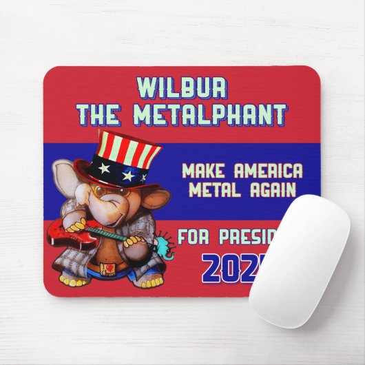 Metalphant für President 2024 Mouse Pad rot Mousepad (Mit Mouse)