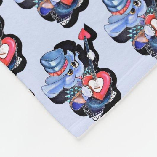 Metalphant Heart Guitar (Mehrbild) Fleecedecke (Ecke)