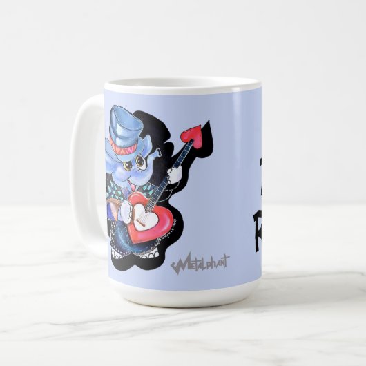 Metalphant Heart Guitar Meine Mama Rocks Tasse (Vorderseite Links)