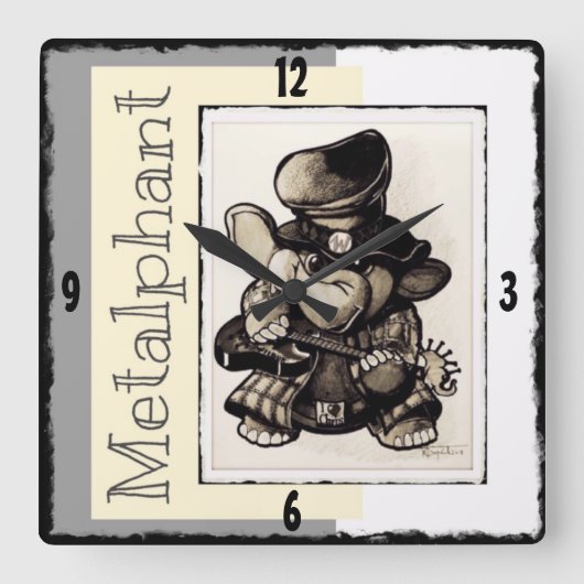 Metalphant Metal Wall Clock - Acrylic Quadratische Wanduhr (Vorderseite)