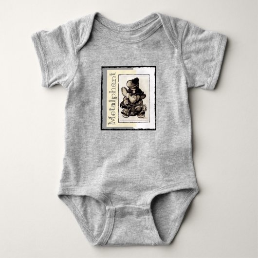 Metalphant Metallbaby-Bodysuit - Grau Baby Strampler (Vorderseite)