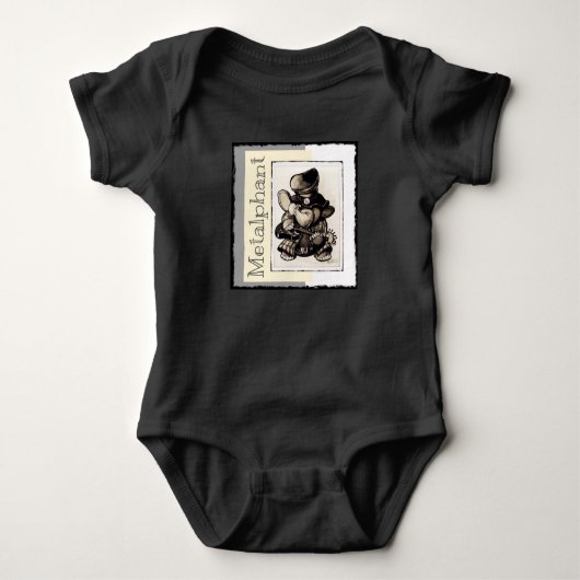 Metalphant Metallbaby-Bodysuit - Schwarzes Baby Strampler (Vorderseite)