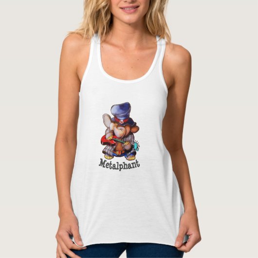Metalphant mit dem Flowy Racerback der Tank Top (Vorderseite)