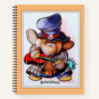 Metalphant mit Gitarre Art SpiralNotebook Notizblock