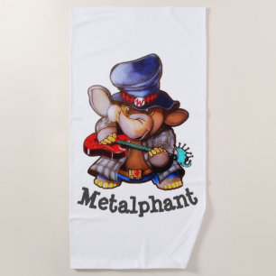 Metalphant mit Gitarren-Badetuch - Single-Bild Strandtuch