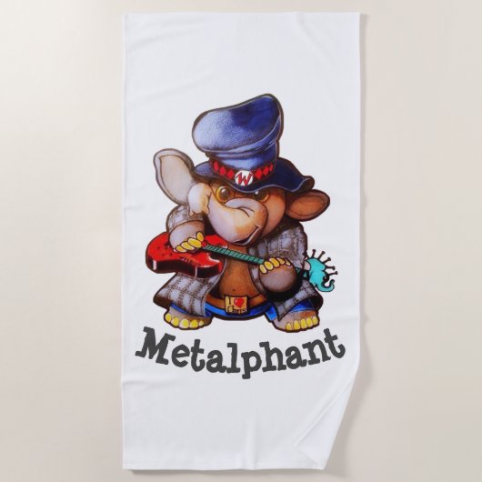 Metalphant mit Gitarren-Badetuch - Single-Bild Strandtuch (Vorderseite)