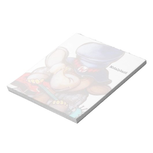 Metalphant mit Gitarren-Notepad Notizblock (Rotiert)