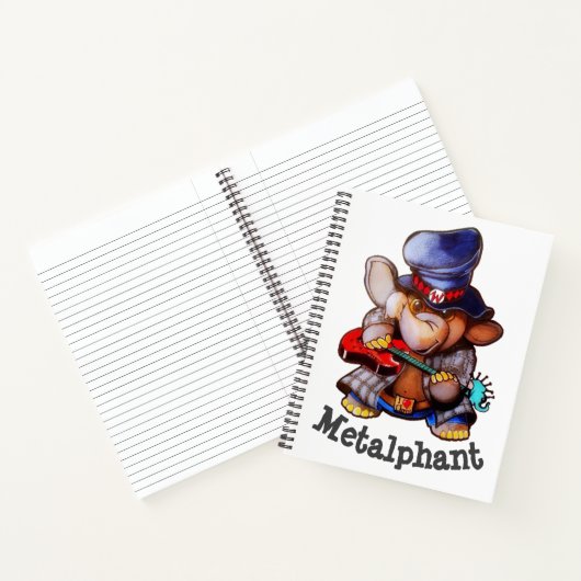 Metalphant mit Gitarren-Spiral-Notebook Notizblock (Innenseite)