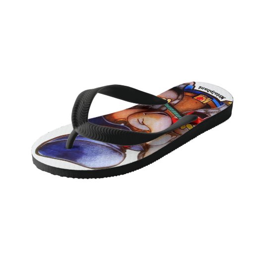 Metalphant mit Gitarrenflößen - Single-Bild Kinderbadesandalen (Schrägansicht)