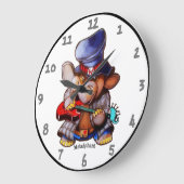 Metalphant mit Gitarrenwall-Uhr - Akryllisch Große Wanduhr (Winkel)