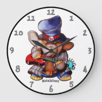 Metalphant mit Gitarrenwall-Uhr - Akryllisch
