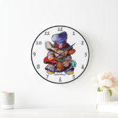 Metalphant mit Gitarrenwall-Uhr - Akryllisch Große Wanduhr (Zuhause)