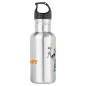Metalphant trägt Edelstahl-Wasser-Flasche zur Edelstahlflasche (Rückseite)