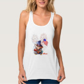 Metalphant USA Flag Flowy Racerback Tank Top (Vorderseite)