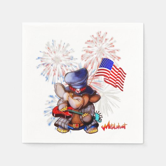 Metalphant USA Flag Paper Napkin Serviette (Vorderseite)