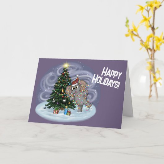 Metalphant Wilbur im Lights Holiday Card Karte (Gelbe Blume)