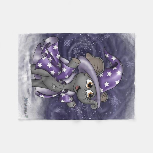 Metalphant Wilbur im Winter Fleece Blanket (Vorderseite (Horizontal))