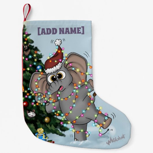 Metalphant Wilbur in Lights Strumpf Kleiner Weihnachtsstrumpf (Vorderseite)