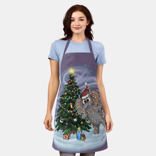 Metalphant Wilbur in Lights überall über Print-Sch Schürze (Getragen)