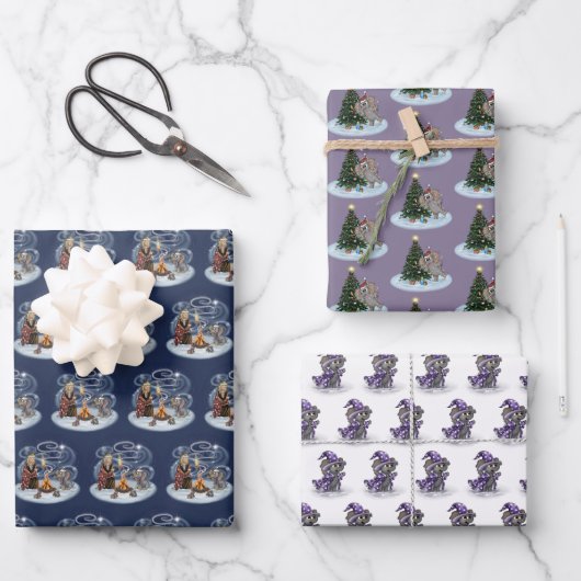 Metalphant Wilbur in Lights Wrapping Paper Sheets Geschenkpapier Set (Vorderseite)