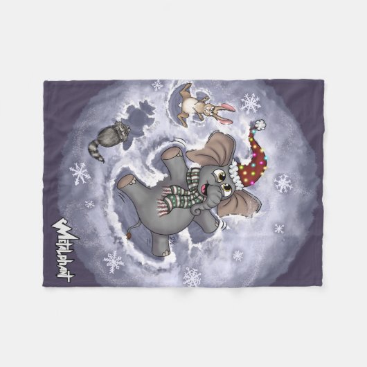 Metalphant Wilbur Snow Angels Fleece Blanket (Vorderseite (Horizontal))