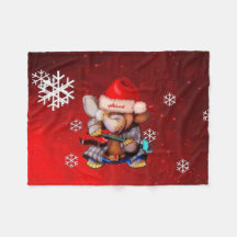 Metalphant Winter Holiday Fleece Blanket (rot)