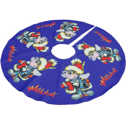 Metalphant Winter Holiday Tree Skirt - blau Polyester Weihnachtsbaumdecke (Schrägansicht)