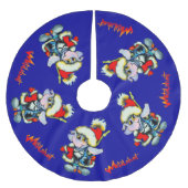 Metalphant Winter Holiday Tree Skirt - blau Polyester Weihnachtsbaumdecke (Vorderseite)