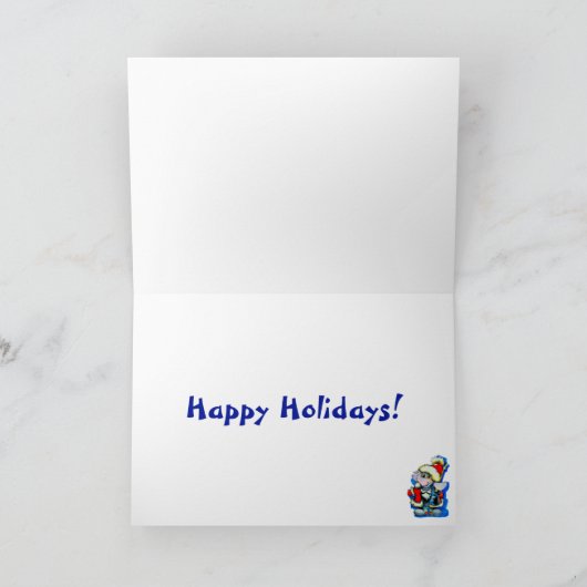 Metalphant Winter Scene-Urlaubskarte Karte (Innenseite)