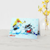 Metalphant Winter Scene-Urlaubskarte Karte (Gelbe Blume)