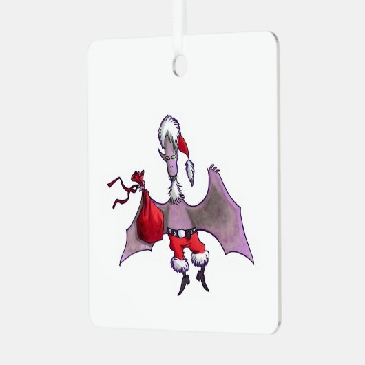 Metalschmuck aus dem Santa Bat-Quadrat Ornament Aus Metall (Vorderseite links)