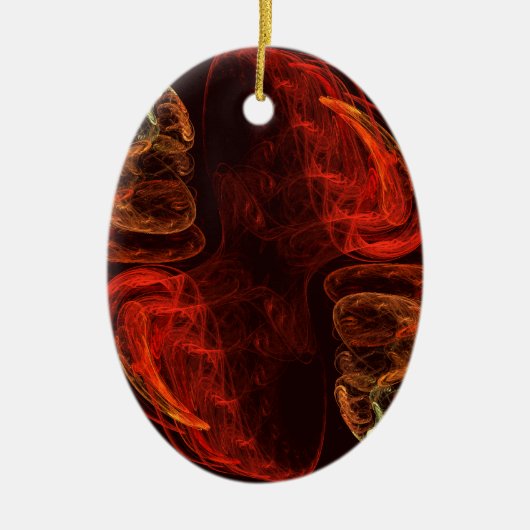 Metamorphose Abstrakt Art Oval Ornament (Vorne)