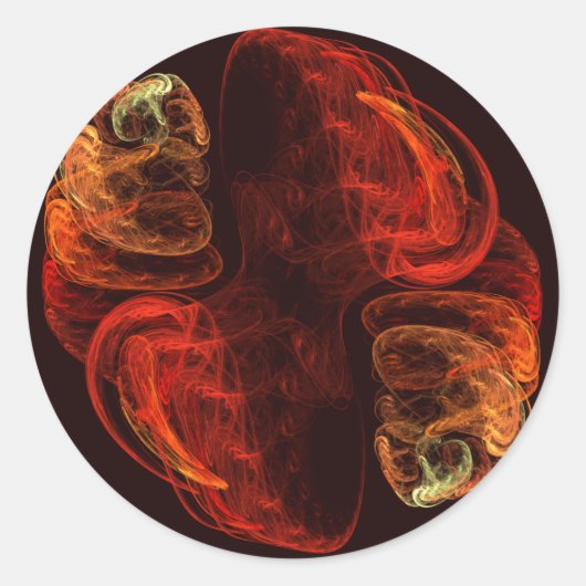 Metamorphose Abstrakt Art Round Aufkleber (Vorderseite)