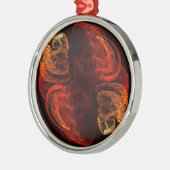Metamorphose Abstrakt Art Round Silbernes Ornament (Links)