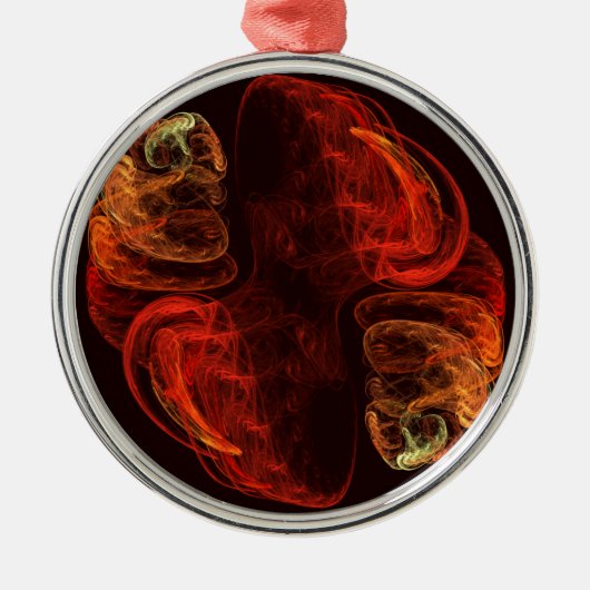 Metamorphose Abstrakt Art Round Silbernes Ornament (Vorne)
