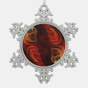 Metamorphose Abstrakt Art Schneeflocken Zinn-Ornament