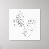 Metamorphose - Abstrakter Schmetterling und Rose L Leinwanddruck (Vorderseite)