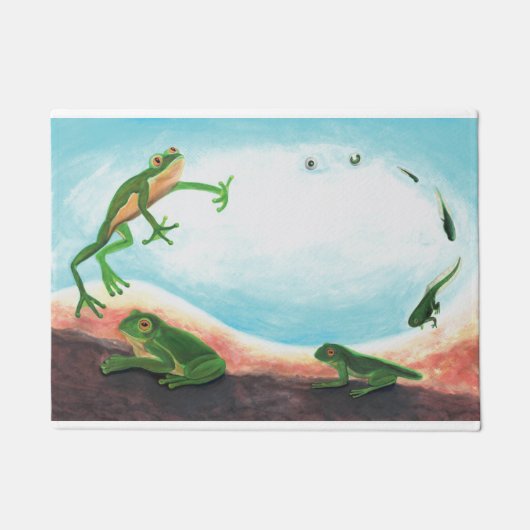 Metamorphose - Lebenszyklus eines Frosches Fußmatte (Vorderseite)