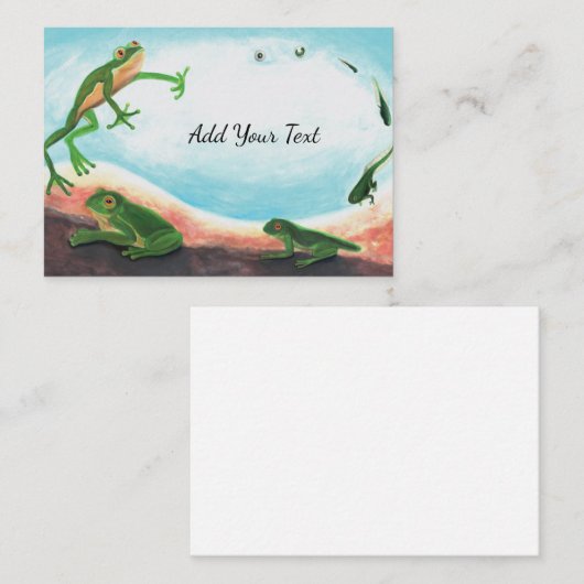 Metamorphose - Lebenszyklus eines Frosches Mitteilungskarte (Vorne/Hinten)