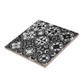 Metamorphose Medallion Muster Schwarz-Weiß Fliese (Seite)