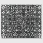 Metamorphose Medallion Muster Schwarz-Weiß Geschenkpapier (Flach)