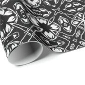 Metamorphose Medallion Muster Schwarz-Weiß Geschenkpapier (Rolleneckpunkt)
